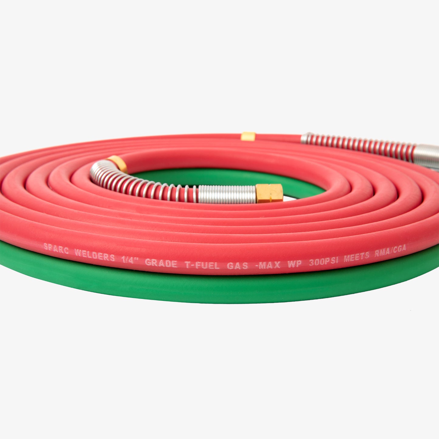 SPARC 100FT 1/4" B Fittings Oxy Acetylene Grade T Welding Hose w/ Strain Relief